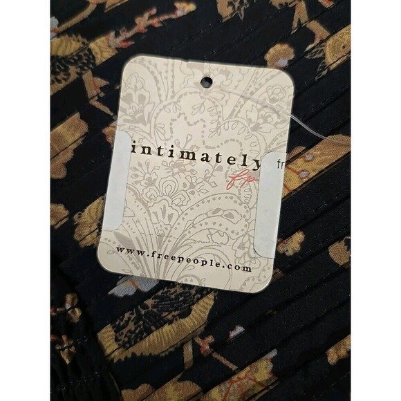 Free People Intimately Brunch Date Bodysuit Black & Gold Floral Print Sheer L - Picture 5 of 8